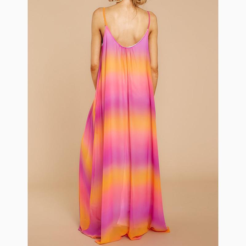 Summer Sleeveless Gradient sleeveless Maxi Dresses