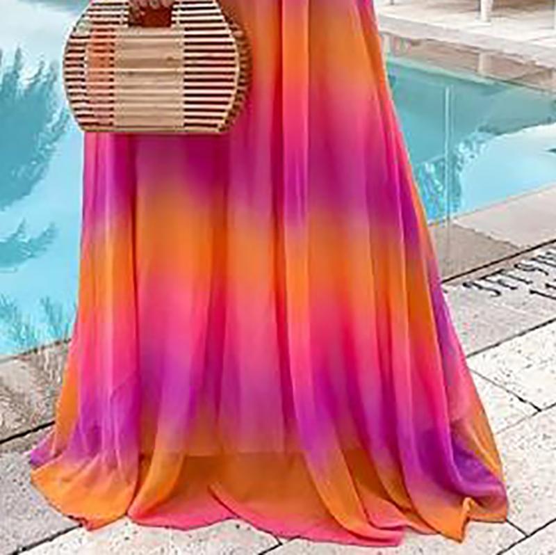 Summer Sleeveless Gradient sleeveless Maxi Dresses