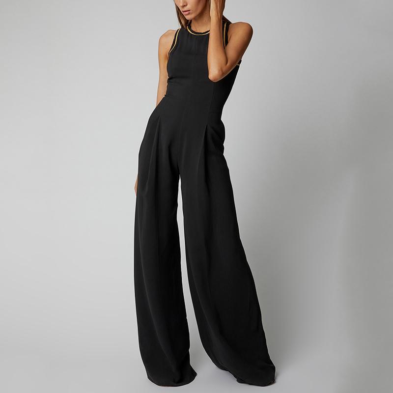 Fashionable Sleeveless Solid Color Jumpsuits