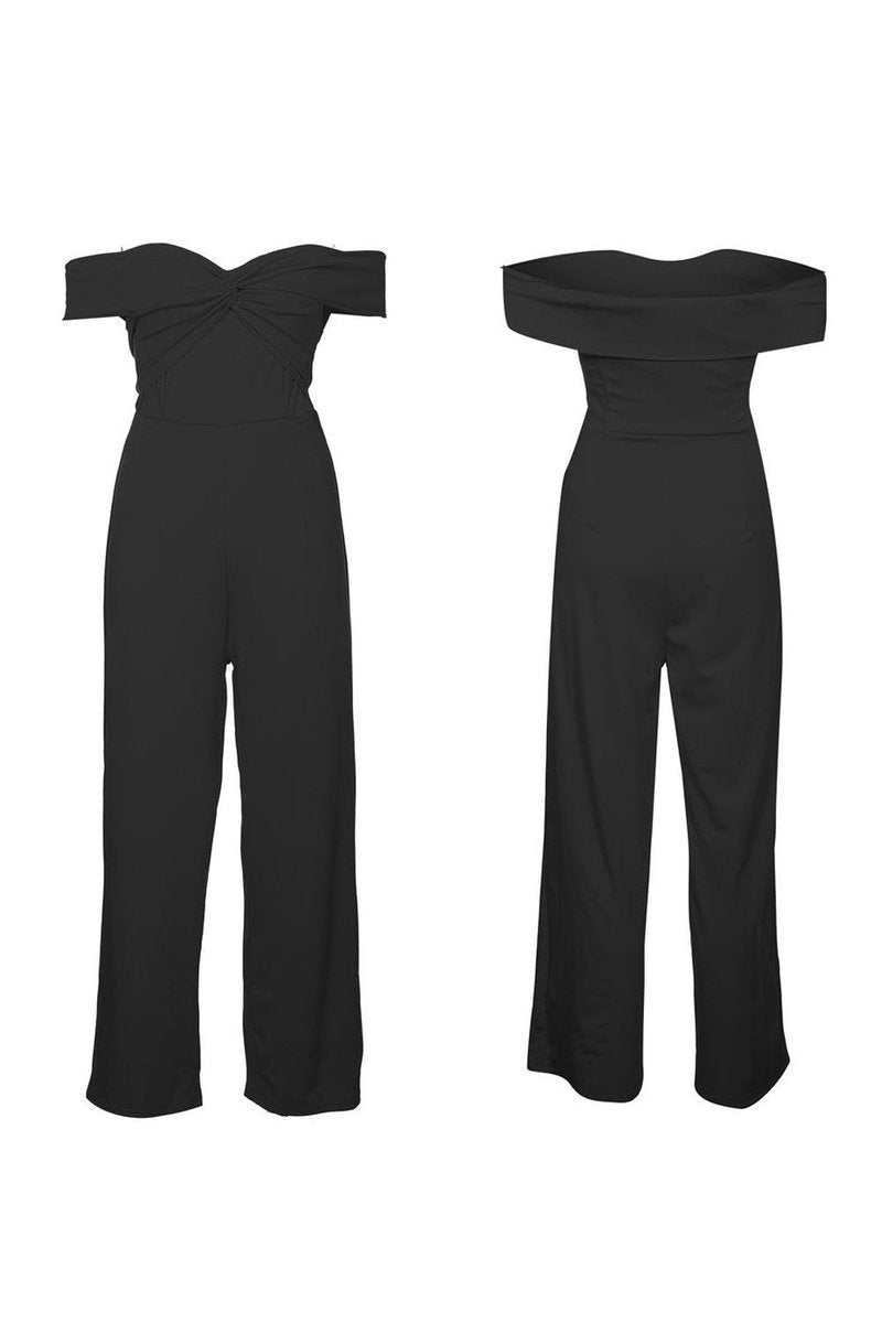 Off-The-Shoulder Pleated Jumpsuit