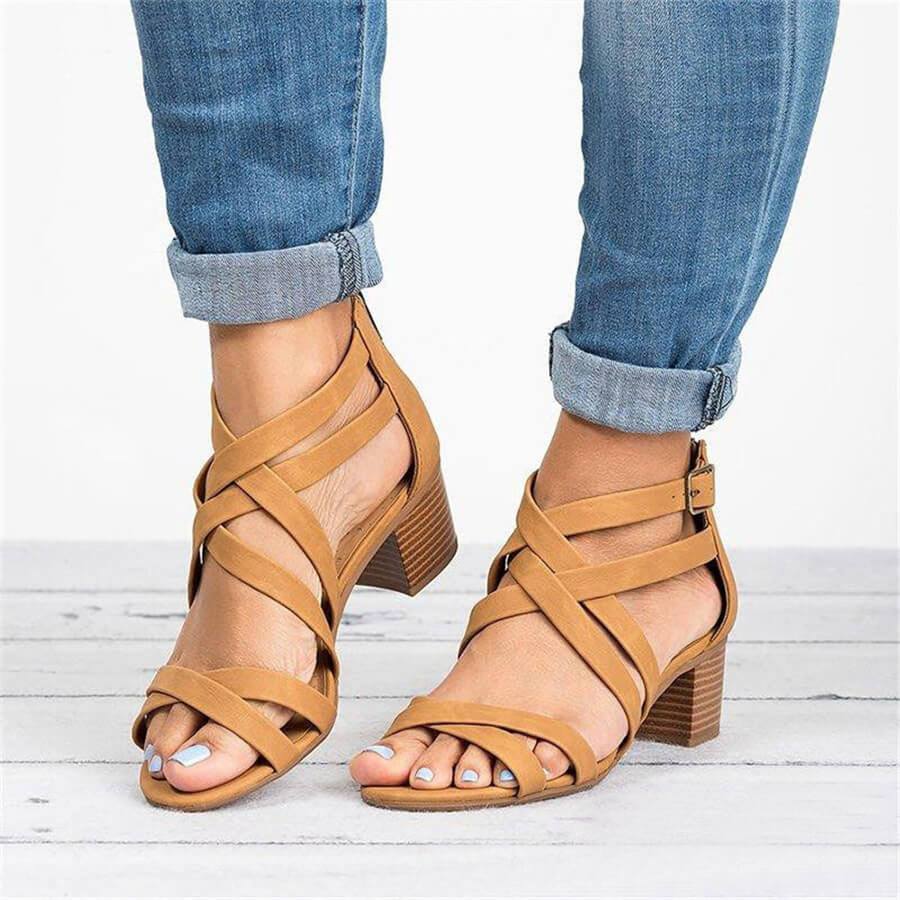 Fashion Wild   Cross With Chunky Sandals