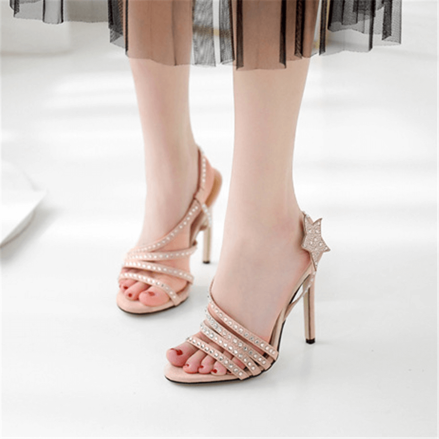 Fashion Retro   Versatile Open Toe High Heel Sandals