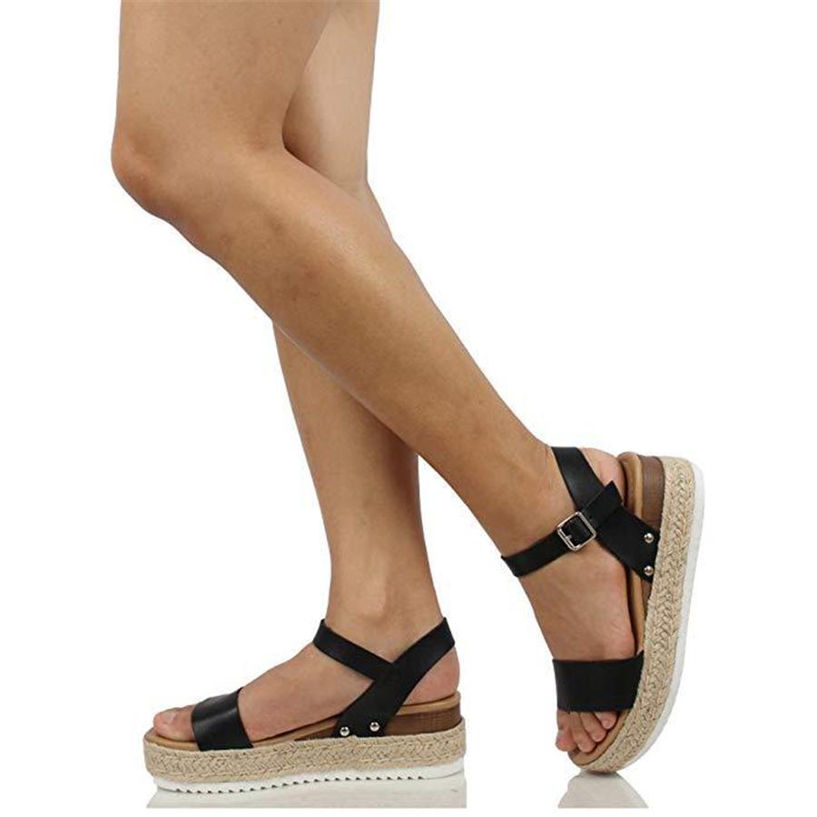 Fashion Retro   Buckle Platform Sandals