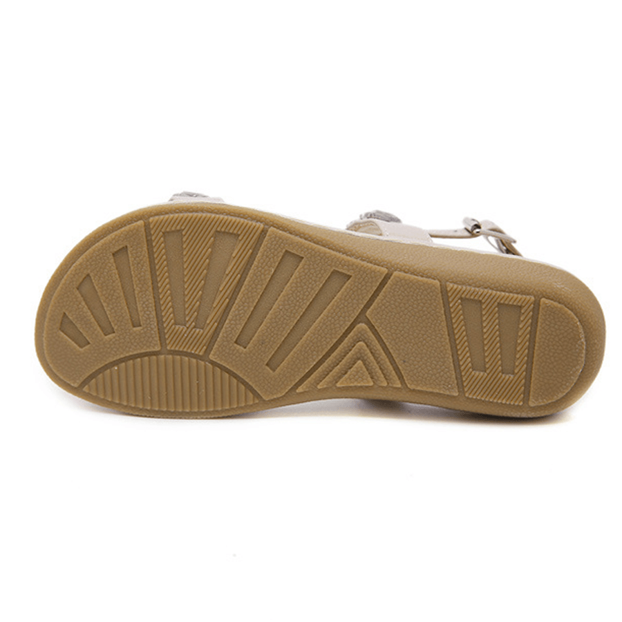 Fashion   Versatile Rhinestone Buckle Flat Sandals