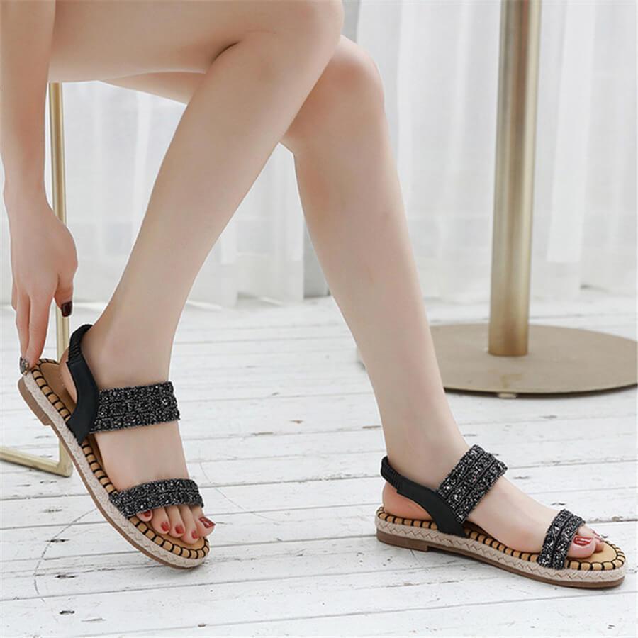 Fashion   Bohemian Sequined Platform Sandals