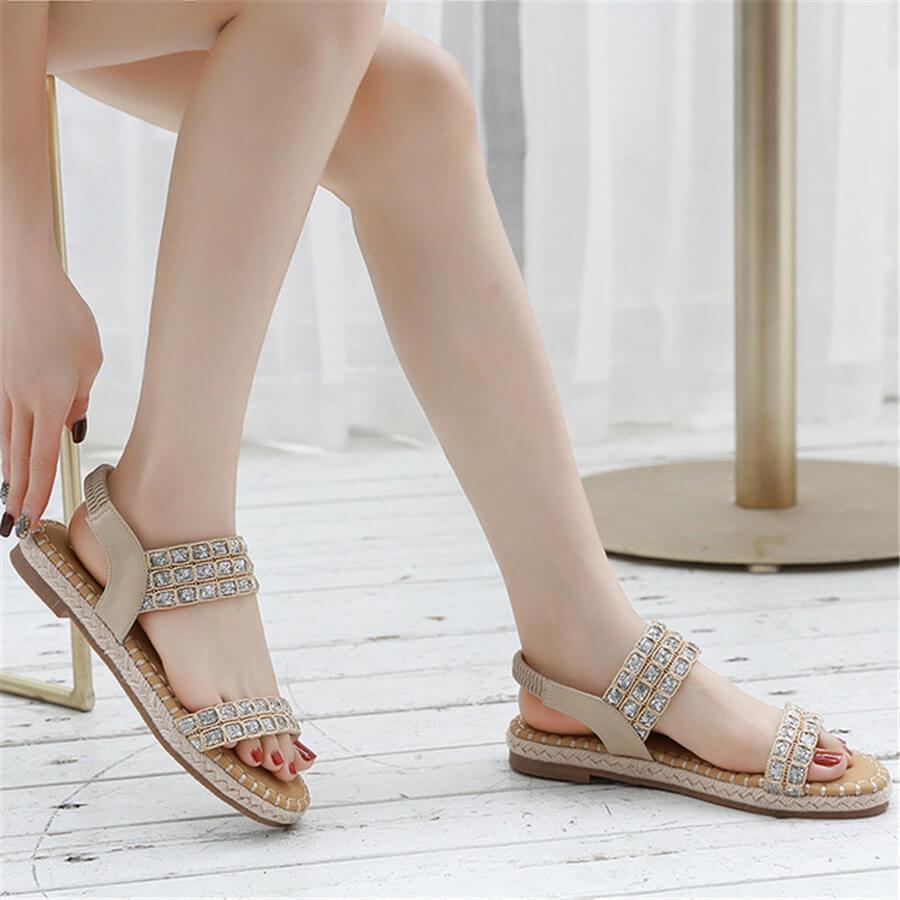 Fashion   Bohemian Sequined Platform Sandals