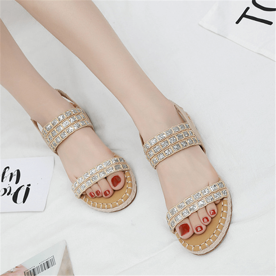 Fashion   Bohemian Sequined Platform Sandals