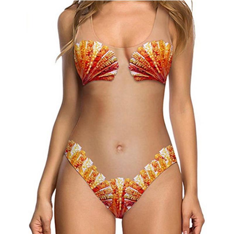 Sexy Melon Shell Skin Bathing Suit