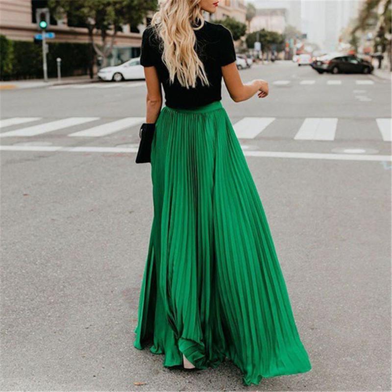 Fashion High Waist Solid Color Bouffant Big Pendulum Skirt