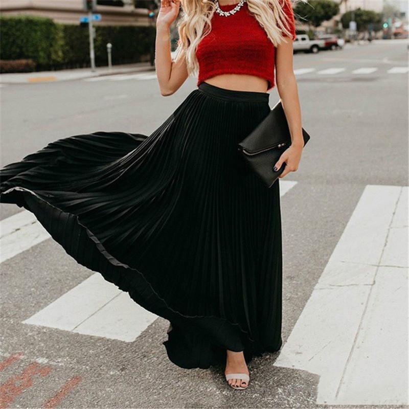 Fashion High Waist Solid Color Bouffant Big Pendulum Skirt