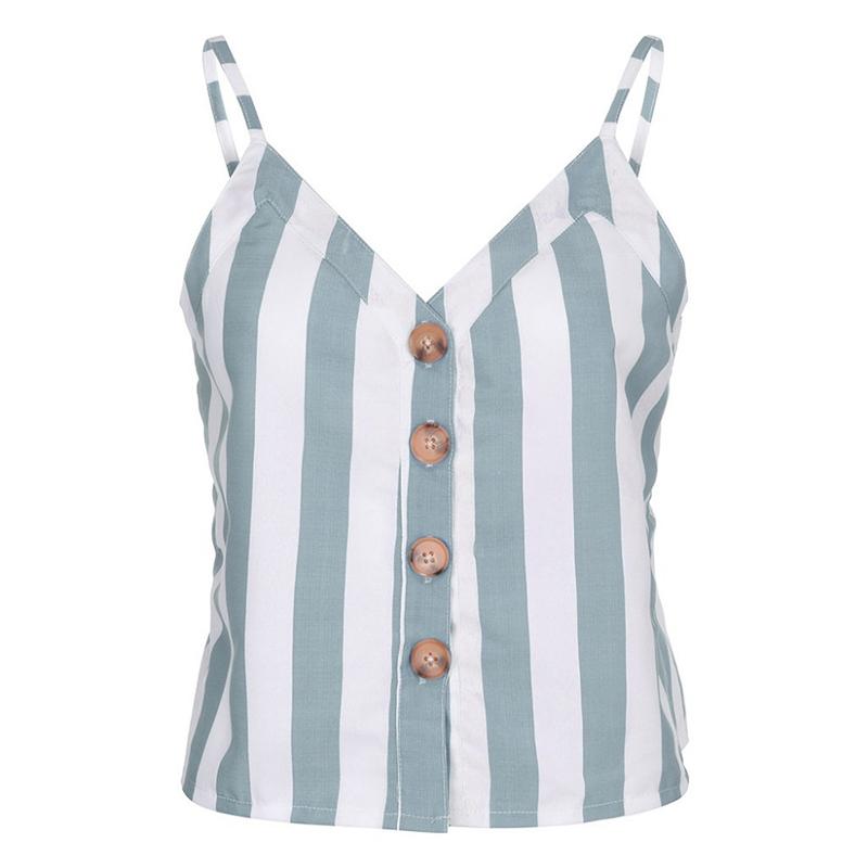 Fashion Stripe Sling Sleeveless Shirt