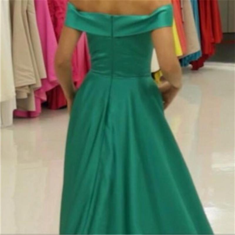 Fashion One Word Collar Pure Color sleeveless Evening Dresses