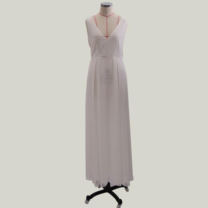 Sexy Deep V Neck sleeveless Chiffon Sling Dress