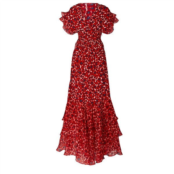 Women's V-Neck Sleeveless Print Dress
