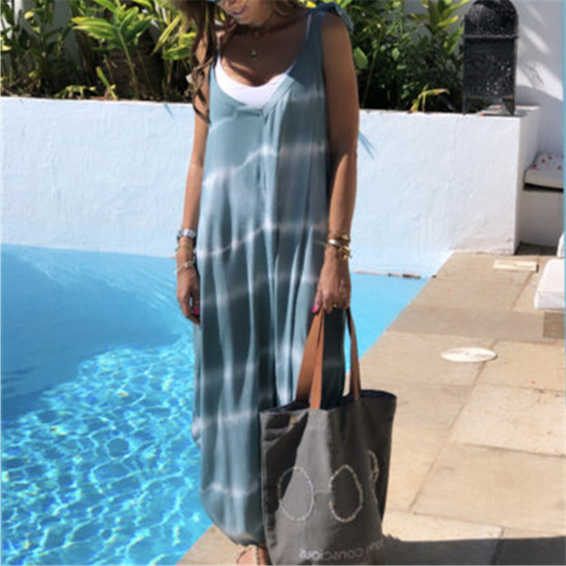 Fashion Gradient Striped Sleeveless Loose Jumpsuits