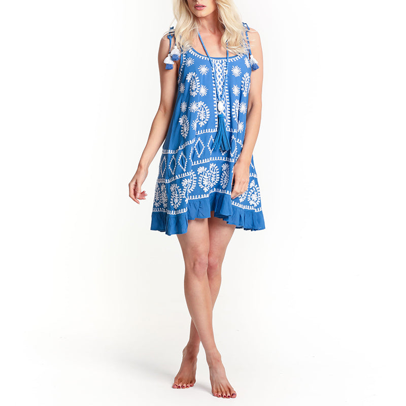 Casual Low Round Neck Print Dress