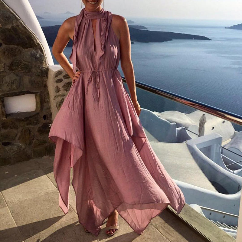 Women's Elegant Solid Color Sleeveless Dress