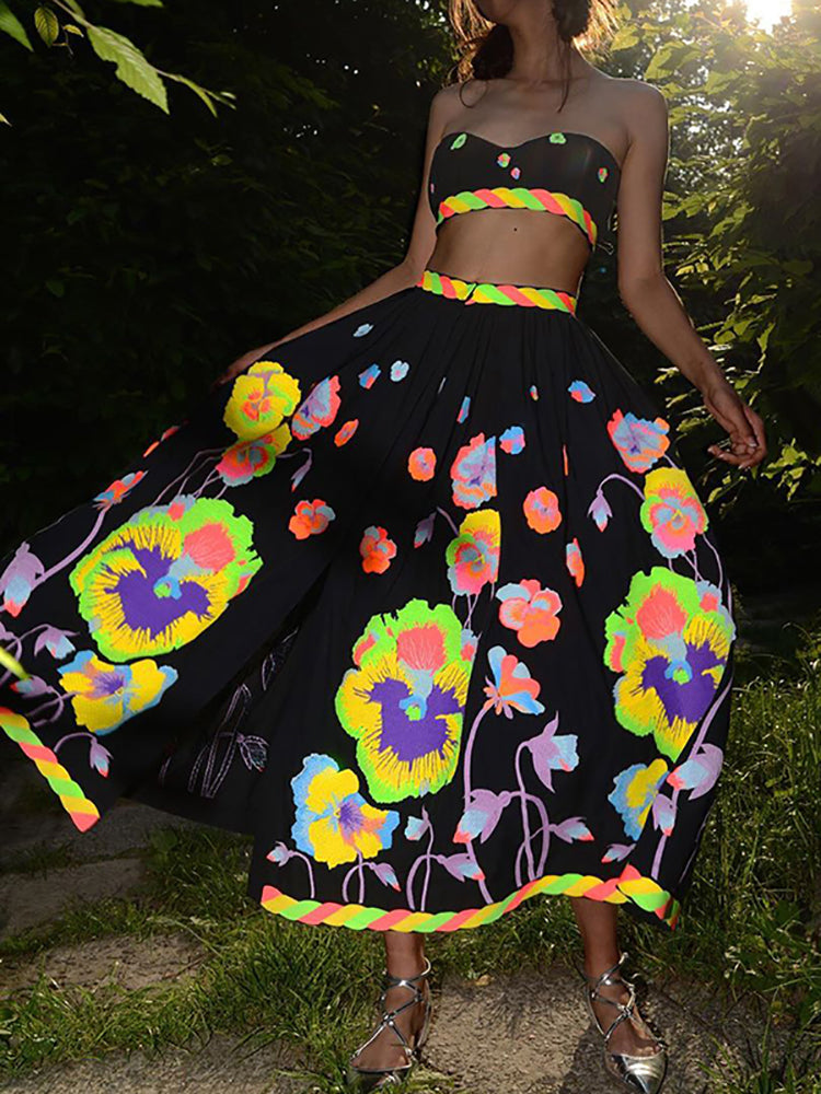 Women's sleeveless Fashion Eye-Catching Print Dress