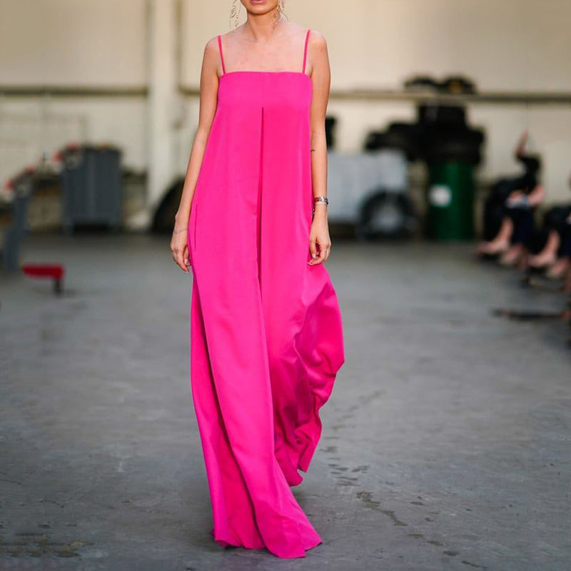 Women's Elegant Solid Color Sling Dress