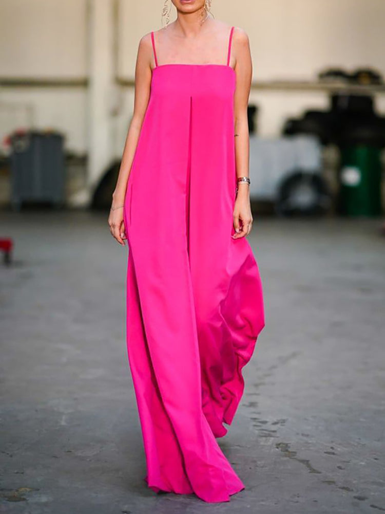 Women's Elegant Solid Color Sling Dress