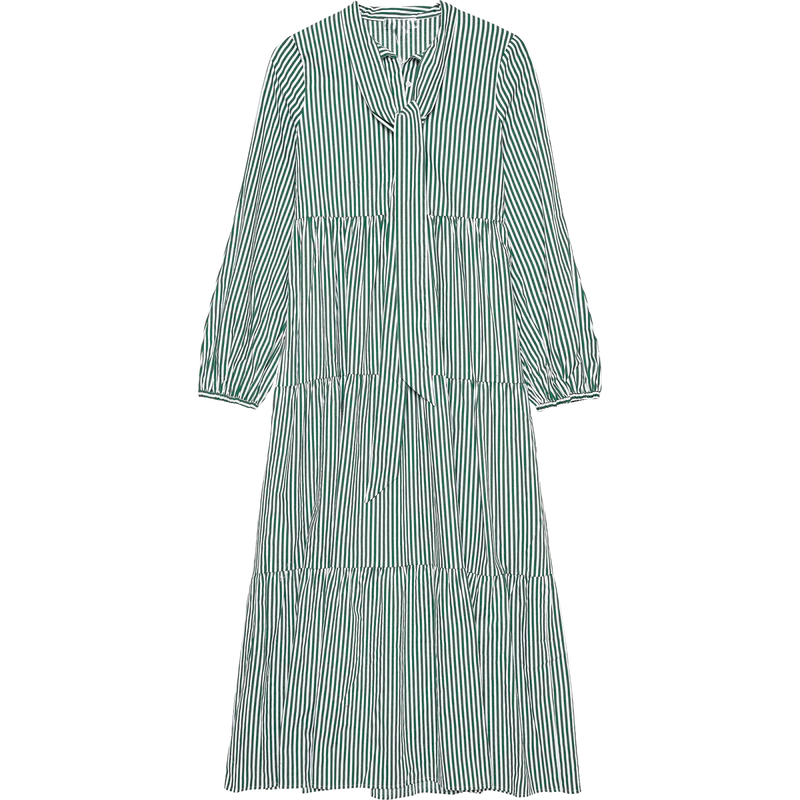 Women's Striped Lantern long sleeves Long Dress