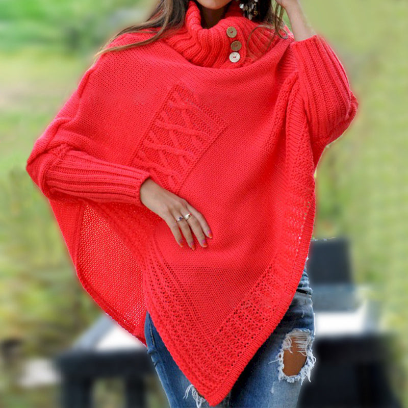 Casual Pure Color  A Lapel  Knit Sweater