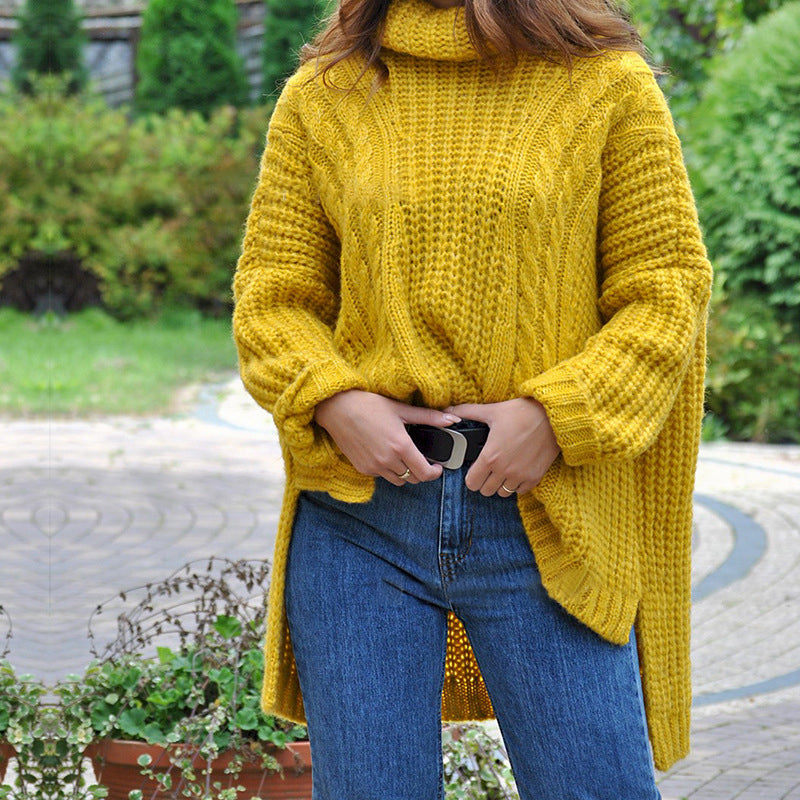 Women's Casual Pure Color Shoulder Sleeve Loose Sweater
