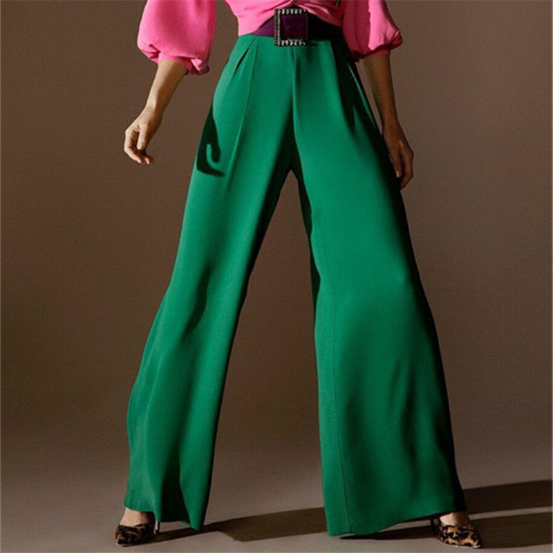 Fashion Deep V Bubble Sleeves Color Jumpsuits