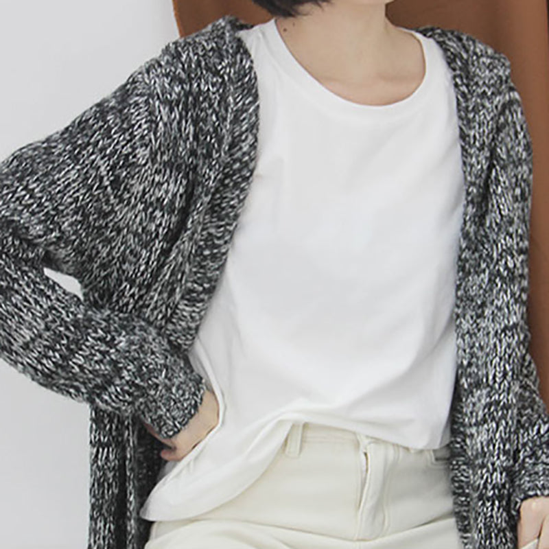 Casual Loose Hooded Thick Wool Yarn Innocent Cardigans