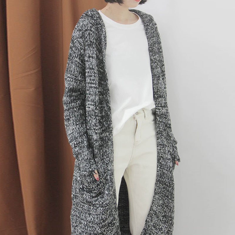 Casual Loose Hooded Thick Wool Yarn Innocent Cardigans