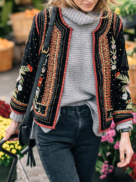 Fashion Long Sleeve Embroidery Jacket