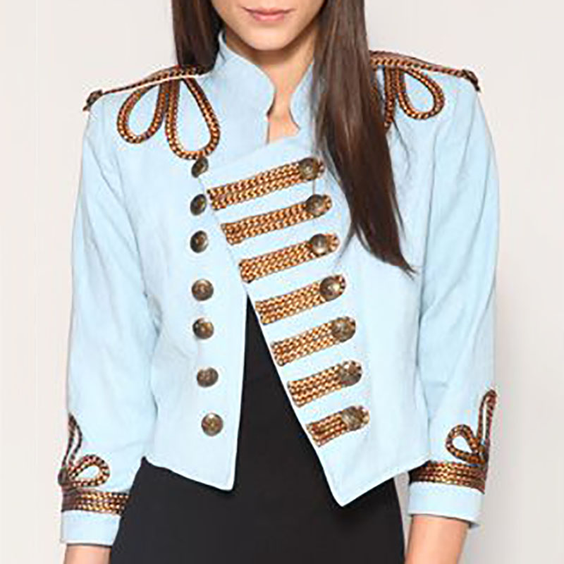 Fashion Stand Collar Double-Breasted Short Jacket