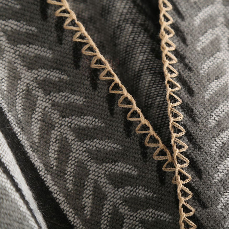 Euramerican Style Geometry Pattern Thick Cloak Shawl Scarf