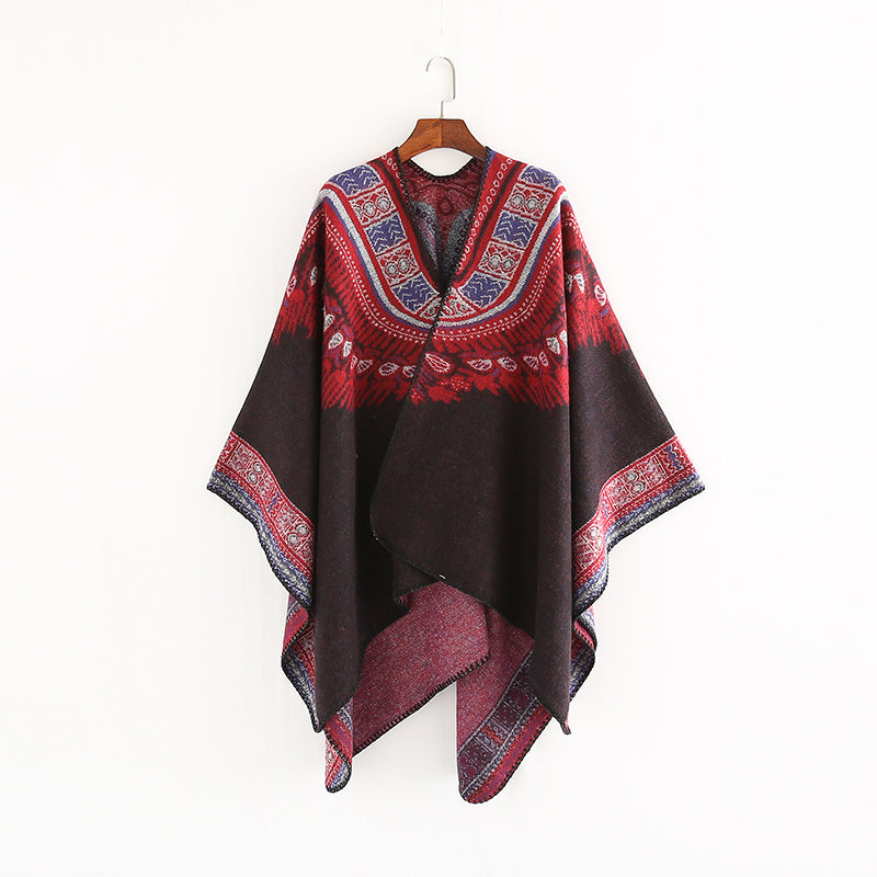 Bohemian Ethnic Style Tassel Thick Cloak Shawl Scarf