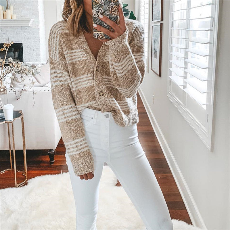 Casual Striped Colorblocked Knit Sweater