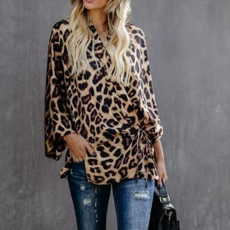 Casual Long Sleeve Leopard Cardigan