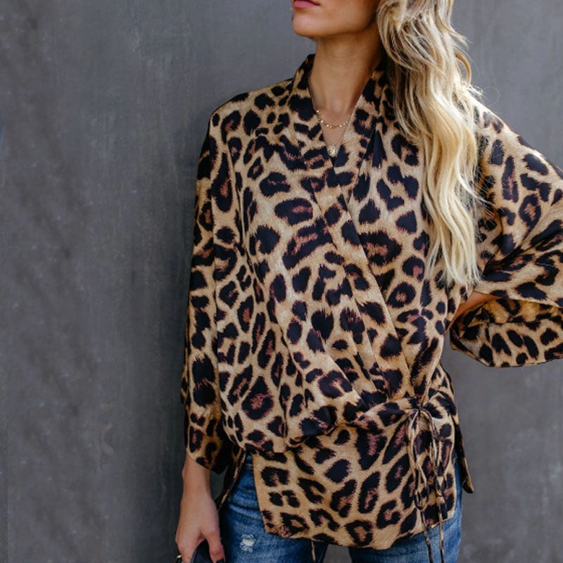 Casual Long Sleeve Leopard Cardigan