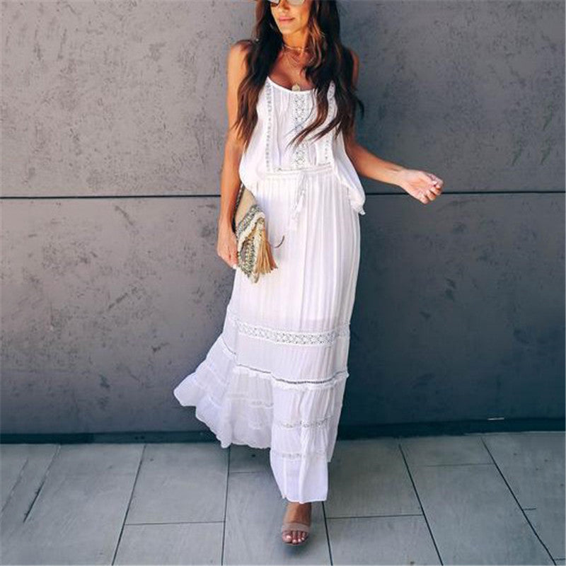 Women's Fashion White Lace Skirt Set