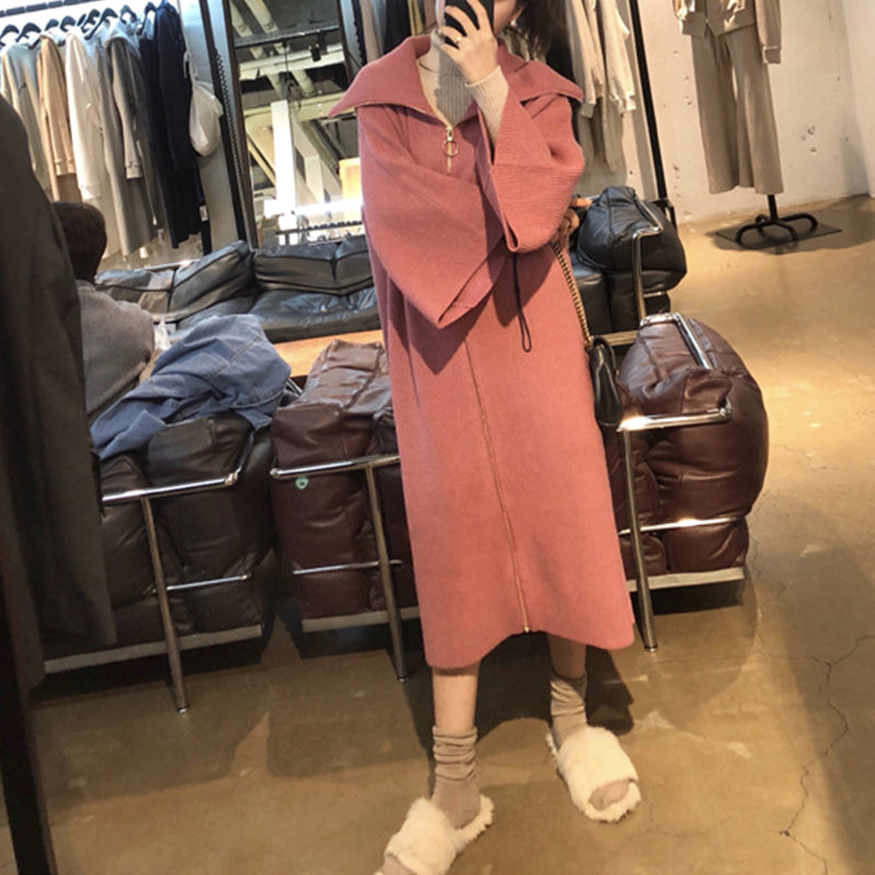 Explosion Models Large Lapel Long Coat