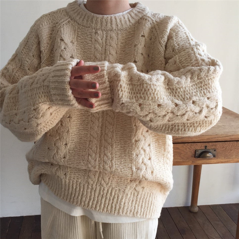 Retro Loose Slim Open Knit Sweater