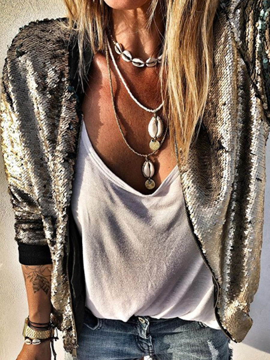 Casual Sequined Jacket