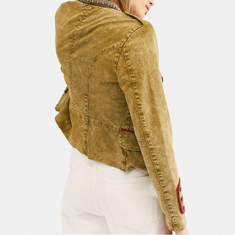 British Style Decorative Button Stitching Jacket