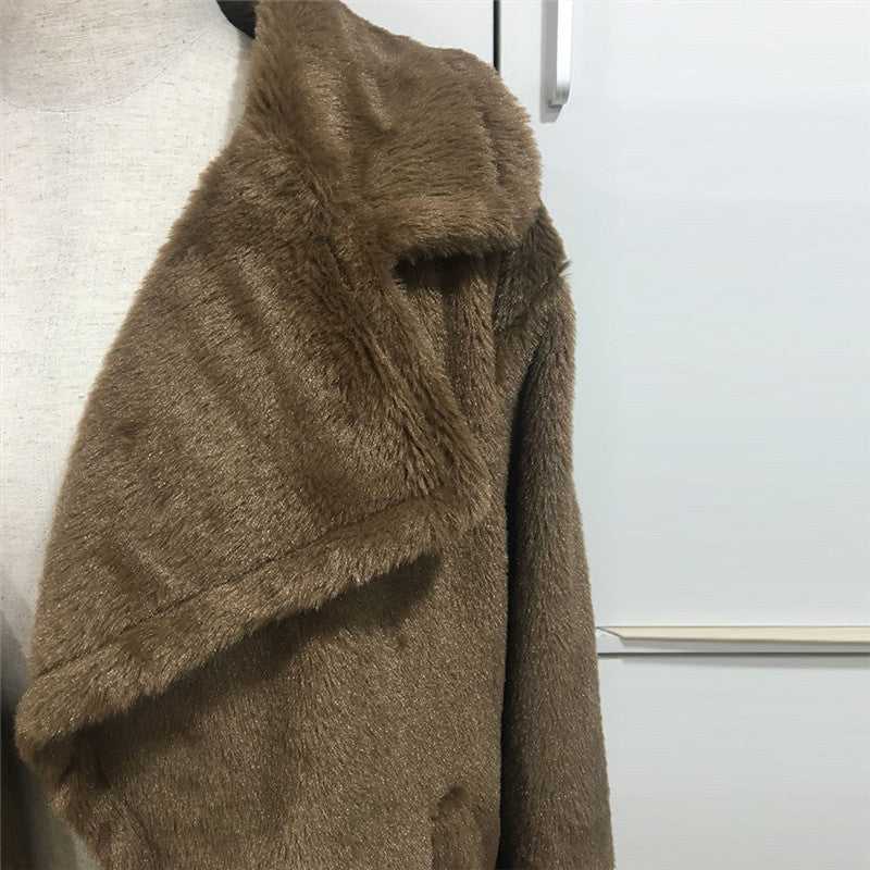 Short Solid Color Plush Coat