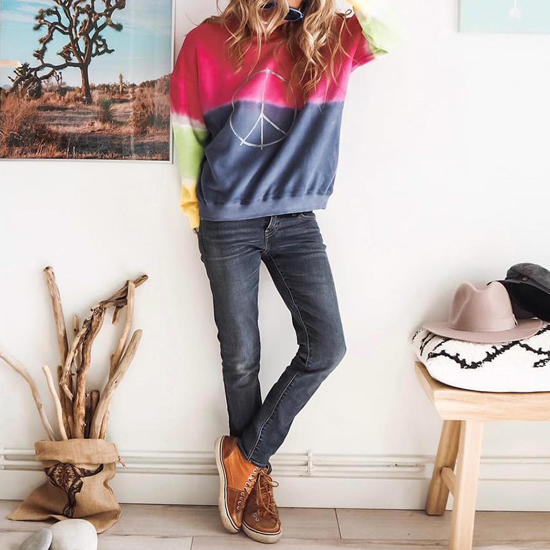 Casual Gradient Print Loose Sweatshirt