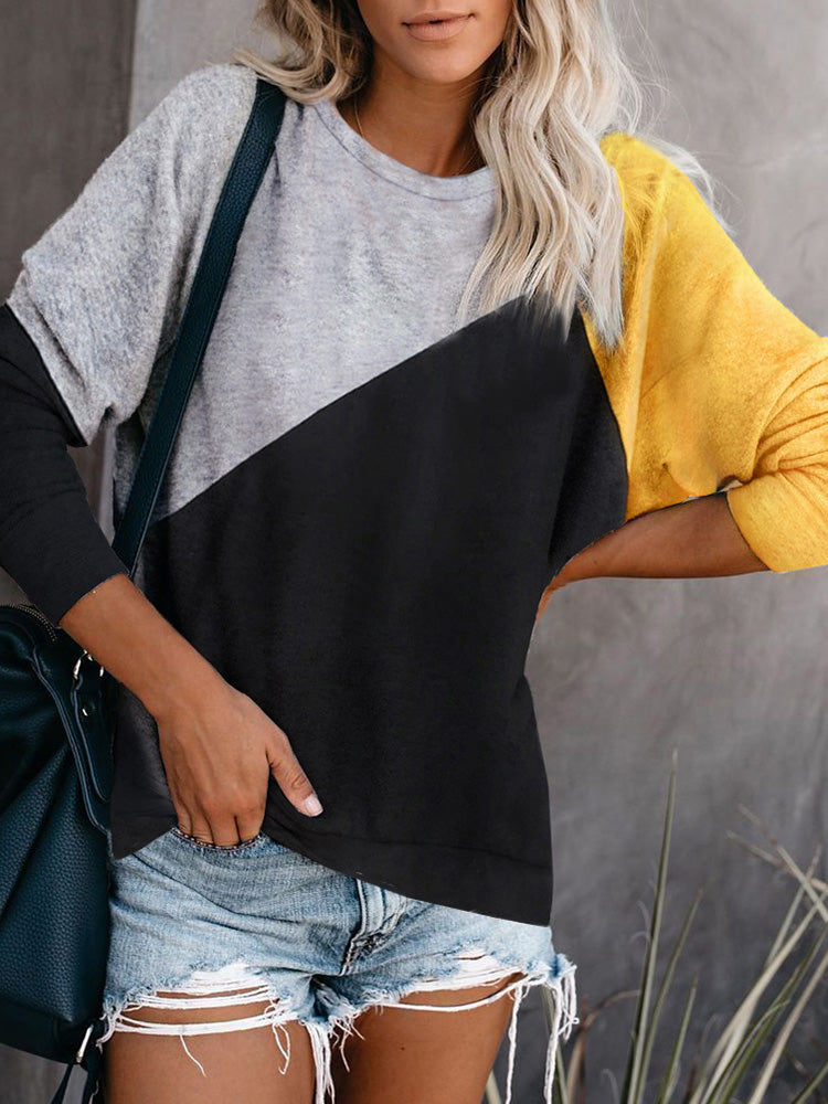 Round Neck Coloring Loose Sweater