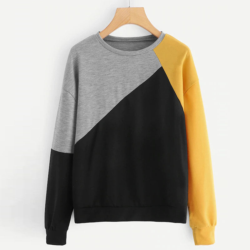 Round Neck Coloring Loose Sweater