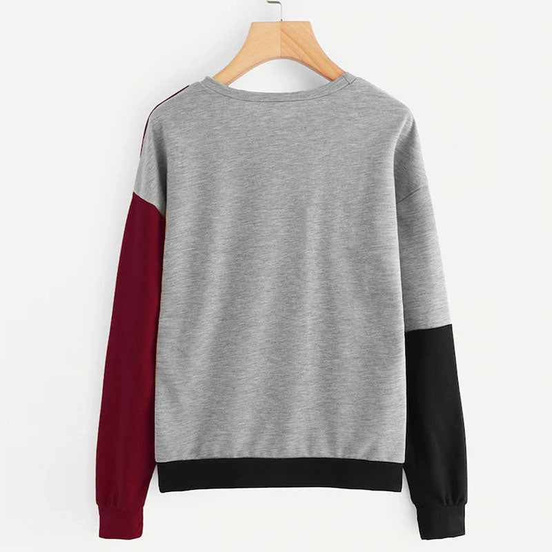 Round Neck Coloring Loose Sweater