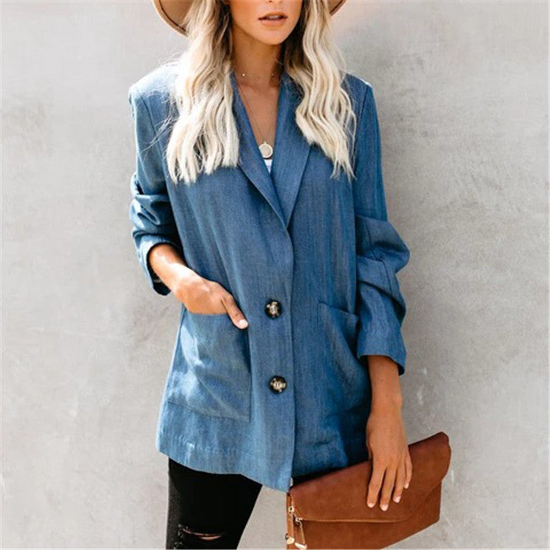 The New Basic Style Handsome Solid Color Casual Women's Suit