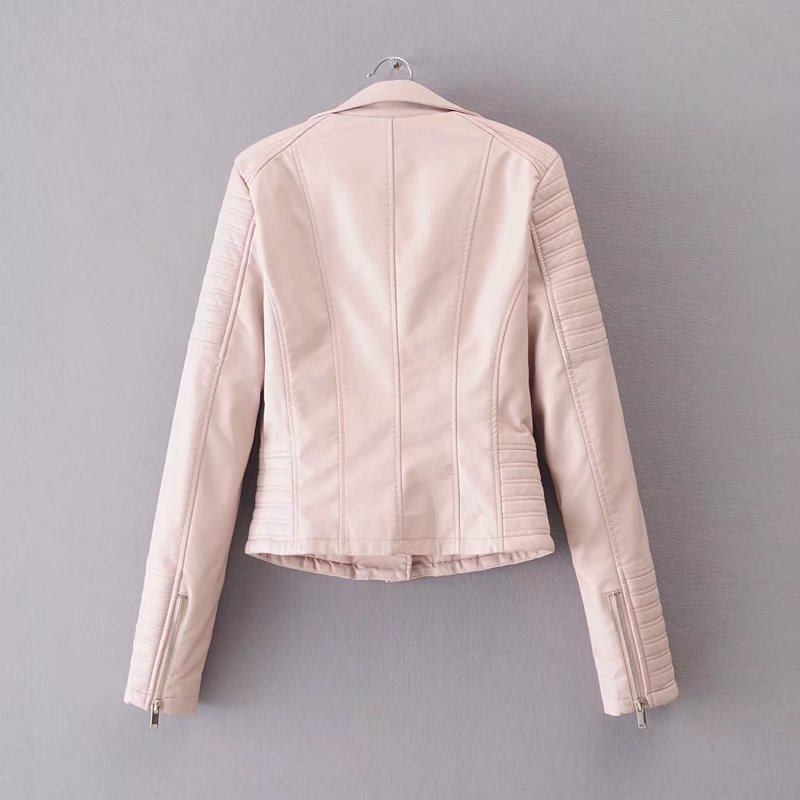 Fashion Large Lapel Locomotive Slim Quilted Leather Jacket