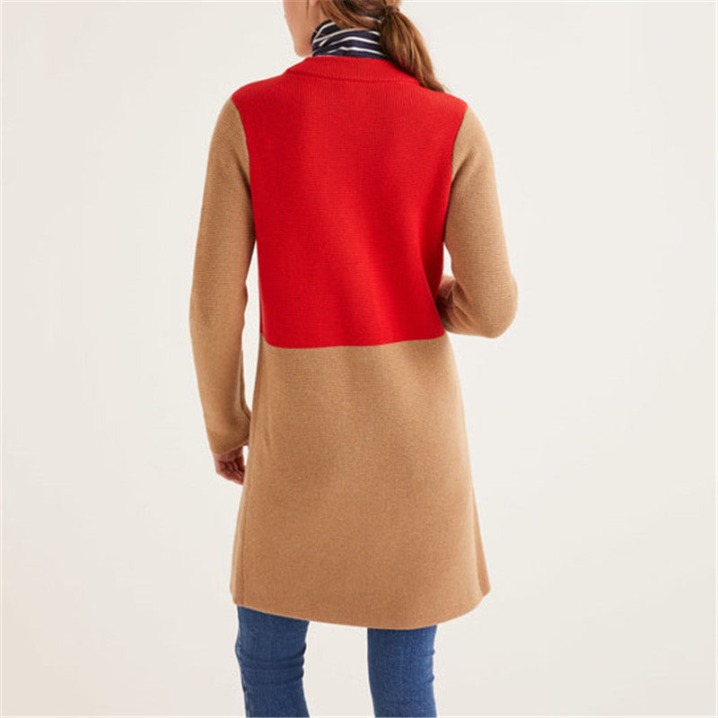 Casual And Comfortable Warm Colorblock Coat